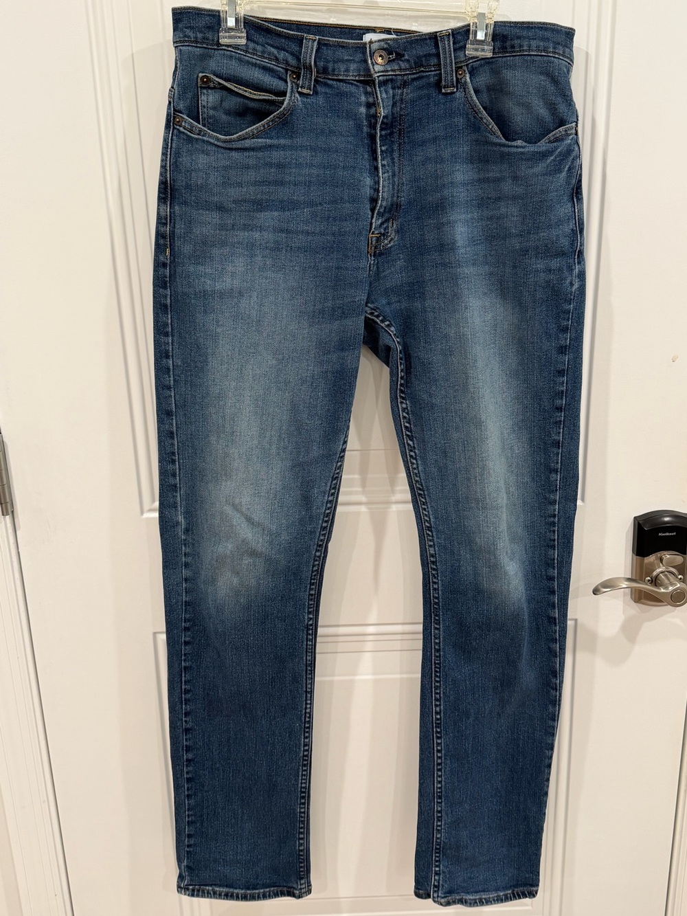 True Craft Blue Denim Jeans with Gold Stitching